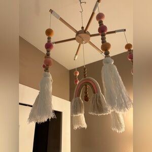 Handcrafted Rainbow Mobile with Tassels